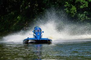Blue speedboat