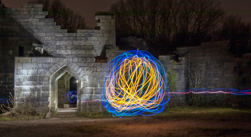 Painting with light, Liverpool Castle