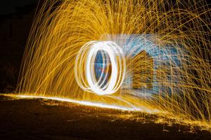 Painting with light, Liverpool Castle