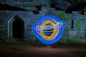 Painting with light, Liverpool Castle