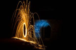 Painting with light, Liverpool Castle